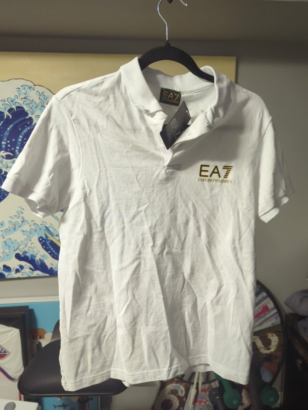 Emporio Armani EA7 Polo Shirt Man White 3KPF36PJ5AZ Small Brand New With Tags